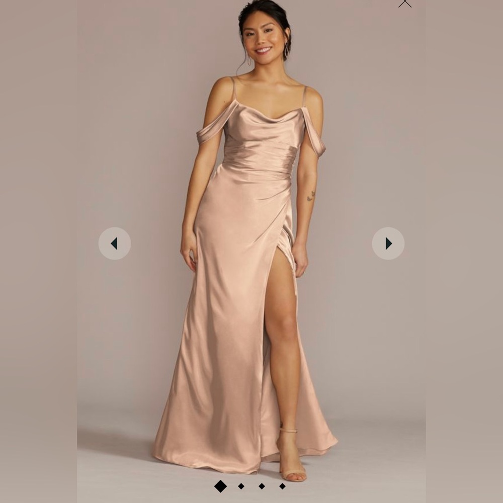 Satin Cowl Dress